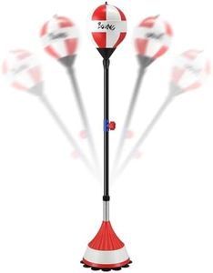 GENKI Boxing Punching Reflex Ball Stand Set Bag Speed Punch 1.25-1.65m Height Adjustable Free Standing Training Gloves Sport Home Gym Fitness Equipment