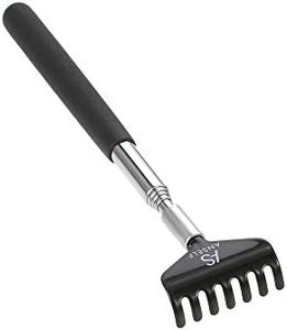 Anself Portable Stainless Steel Extendable Back Scratcher - Compact Extendable 5 Sections Scratching Tool 20-68cm [20-68cm-#1-Black]