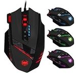 Gaming Mouse, Lychee High Performance USB Wired Optical Gaming Mice, RGB 4000 DPI Optical Sensor Professional 12 Buttons Programmable Gamer Mouse, Adjustable 24G Acceleration for Laptop/PC/Computer