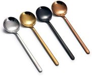 8 Pcs Coffee Spoons Teaspoons 5.3-Inch Matte Frosted Handle Stainless Steel Espresso Spoons for Coffee Ice Cream Sugar Dessert Cake Soup