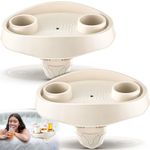 Tessco 2 Pcs Adjustable Hot Tub Tray Heavy Duty Hot Tub Table with Cup Holders Hot Tub Accessories Anti Slip Stable Outdoor for Aboveground Bathtub, Spa with Wall Thickness of 6.89-8.19 Inches