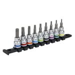 Sealey Drive TRX-Star Socket Bit Set 9pc - Platinum 3/8"Sq AK6251, Large