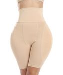 Figninget Butt Pads for Bigger Butt Hip Pads Hip Enhancer Upgraded Sponge Padded Butt Lifter Panties, Beige（high Waist Without Hooks）, XX-Large