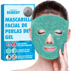 Perfect Remedy Máscara Gel Frío Cara Reutilizable - Antifaz Gel Frío y Calor - Máscara Fría Dolor Cabeza Migraña Bolsas y Ojeras Inflamación - Cuidado Facial para Hombre y Mujer [Verde]
