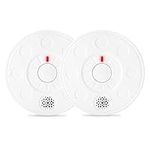 Smoke Detectors, Smoke Alarm for home with Advanced Photoelectric Technology, fire alarms with Test Button and Low Battery Reminder 5 years battery, 2pcs