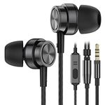 Earphones Wired In-Ear Headphones with Microphone and Pure Sound, Wired Earbuds with Strong Bass and Noise Isolating, 3.5mm Earphones for Samsung, Android,Tablet, iPad, MP3, 3.5mm Devices