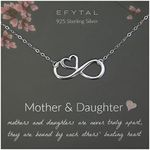 EFYTAL Mother Daughter Jewelry, Sterling Silver Mother Daughter Necklace, Daughter Gifts from Mom, Birthday Gifts for Daughter, Mother to Daughter Gifts from Mom, Gifts for Daughters from Mothers