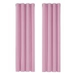 Deconovo Solid Thermal Insulated Bedroom Blackout Curtains for Living Room 55 x 112 Inch Pink 2 Panels