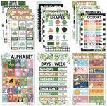 Hadley Designs 16 Farmhouse Kids Educational Posters For Toddlers 1-3 - Pre K Learning Posters, Toddler Posters Educational, Alphabet Poster For Toddlers, Teacher Posters For Classroom Posters