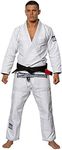 FUJI Suparaito BJJ GI and Martial Arts Uniform - Brazilian Jiu Jitsu Gi With Pearl Weave Jacket, White, Size A2