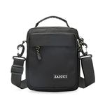 ZAICCI Shoulder Bag for Men Top-Handle Messenger Bag, Water-Resistant Anti-theft Multi Pockets Men Sling Bag with Adjustable Detachable Strap (Black)