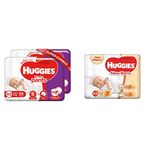 Huggies Unisex Wonder Pants, Extra Small Diapers Combo Pack Of 2, 24 Counts Per Pack, 48 Counts & New Born Taped Diapers (72 Counts)