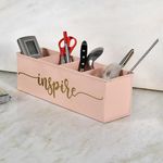 Elan All In One Multifunctional Office Supplies Metal Desk Organizer- Powder Pink (Inspire)