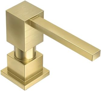 Lava Odoro Soap Dispenser for Kitchen Sink, Gold Sink Soap Dispenser Pump, Modern Square Built in Kitchen Sink Countertop Pump Dispenser with 18oz Refillable Bottle, Spot-Free KSD182-SG