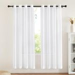 NICETOWN Sheer Curtains for Living Room - Transparent Voile Window Treatment Set with Eyelets for Home Decoration (W54 x L72, White, Set of 2)