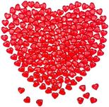 LYFJXX 200pcs Red Acrylic Hearts Shaped Crystals Reusable Gems for Props Decoration for Wedding Decor Photography Props Vase Fillers (22MM red Heart-Shaped)