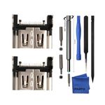 iParto 2 Pack Replacement HDMI Port for PS4 Slim / PS4 PRO Display Socket Interface Jack Connector Repair Kit