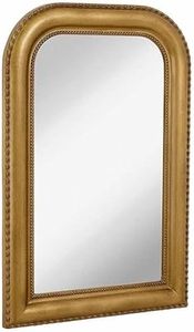Hamilton Hills 20" x 30" Classic Gold Framed Rich Framed Top Round Corner Mirror | Thick Arched Top Rich Wall Mirror | Vanity for Bathroom Decor, Bedroom, Living Room | Hangs Horizontal or Vertical