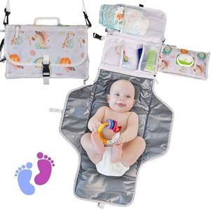 TailoKids ® - Cambiador Bebe Portatil Acolchado – Bolso Carro Bebe Pañales – Neceser Bebe Recien Nacido - Cambiador Bebe Impermeable – Pañaleras para Bebes – Regalos Bebes Recien Nacidos Originales.