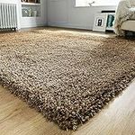 PRIME PLUS EXTRA THICK HEAVY 5CM PILE SOFT SHAGGY RUGS MODERN AREA RUGS BEDROOM HALL RUGS (Dark Beige, 120 x 170cm)