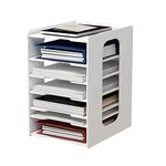 SYANNE Paper Organizer for Desk,White Desk Organizers and Storage File Holder,Letter Tray and A4 Paper Holder for Office Home and School Classroom (size：7-Tier)