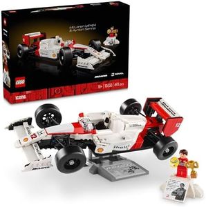 LEGO Icons McLaren MP4/4 & Ayrton Senna 10330 Vehicle Set, F1 Race Car Model kit for Adults to Build with Race Driver Minifigure, Home and Office Décor, Building Set for Men, Women, Him or Her