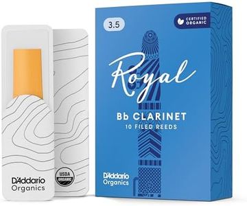 D'Addario Royal Organic Bb Clarinet Reeds, Strength 3.5, 10-Pack