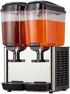 Commercial Cold Beverage Dispenser, Commercial Juice Dispenser 2 Tanks 9.1 Gallon 36L 250W Stainless Steel Ice Tea Drink Dispenser with Thermostat Controller