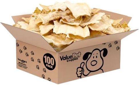 ValueBull USA Rawhide Chips, 100 Count Bulk Pack - Natural & Safe, USA Beef Hide, Long Lasting, Chemical Free, No Artificial Flavors
