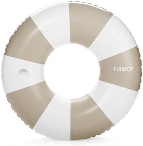 FUNBOY Giant Vintage Tan Stripe Pool Tube Float with Cup Holder, 46" (Pack of 6)