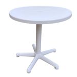 SkyGlamour Supreme Penta Round Plastic Table for Home, Garden, Living Room, Office, Indoor&Outdoor Use (Color: Milky White; Qnt: 1 Pcs.)