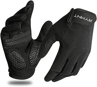 RYMNT Full Fingers Workout Gloves for Women Men-Gym Gloves for Women Weight Lifting, Exercise Crossfit Gloves-Touch Screen-Extra Grip Foam-Padded-Anti-Slip for Fitness,Training,Cycling.Black-Large