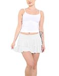 Crazy Chick® Women's RARA Mini Short Skirt - Ladies Party Wear Frill Skirt Fancy Dress Casual Summer Wear (Small/Medium, White)