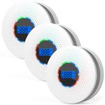 Wireless Carbon Monoxide Detector with Digital Display, Carbon Monoxide Alarms for Home Safety, EN 50291, Replaceable Batteries (AA Batteries NOT Included). 3 Pack