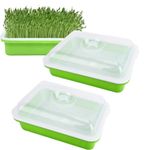 Homend 2 Pack Seed Sprouter Tray with Lid, Seed Germination Tray BPA Free Nursery Tray for Seedling Planting Great for Garden Home Office (2)