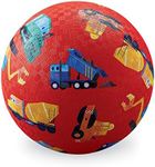 Crocodile Creek Playground Ball - Durable Rubber Ball for Kids Ages 3 and Up - Bouncy Inflatable Ball for Kickball, Indoor Games, and Outdoor Sports - PVC-Free - Little Builder - 5-inch Diameter