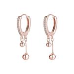 SLUYNZ 925 Sterling Silver Ball Hoop Earrings for Women Teens Bead Ball Hoop Huggie Earrings Drop, Sterling Silver, Cubic Zirconia