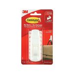 Command Self Adhesive Plastic Damage Free Wall Hooks, 1 Large Hook and 2 Strips Holds 2.2kg, (White)