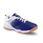 Nivia HY-Court 2.0 Badminton Shoe for Mens | Rubber Sole Shoes with Upper Mesh for Sports, Badminton, Volleyball, Squash, Table Tennis, Nonmarking Sole (Blue/White) Size - UK-9