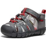 KEEN Toddler's Seacamp 2 CNX Closed Toe Sandal, Magnet/Fiery Red, 5 T (Toddler's) US