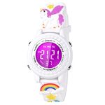 VAPCUFF Gifts for Kids Age 3-10, Sports Outdoor Kids Watch for Girls Educational Toys for Girls Age 3 4 5 6 7 Learning Gifts for 3-9 Year Old Girls Gifts for Back to School - White