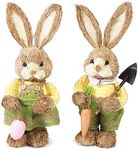 Juvale Standing Bunny Statues, Easter Bunny Figurines for Party and Home Decor (12 in, 2 Pack)