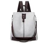 Women Backpack Bag PU Leather Anti-theft Shoulder Bag Casual Fashion Ladies Satchel Bags, Style 3 Grey