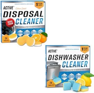 ACTIVE Garbage Disposal Cleaner and Dishwasher Cleaner - Includes 24ct Disposal Cleaning Tabs and 24ct Dishwasher Cleaning Tabs