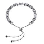 LeCalla Women's 925 Sterling Silver BIS Hallmarked Sliding Bolo Byzantine Bracelets