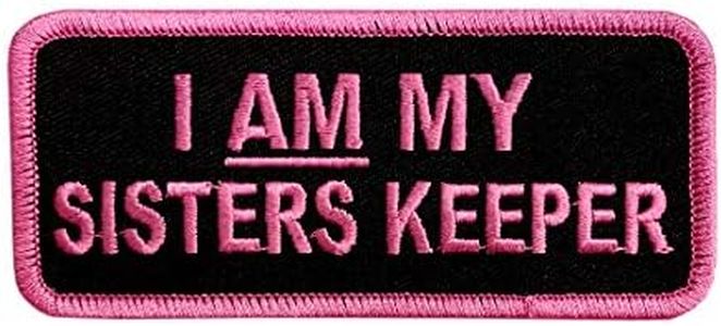 I Am My Sisters Keeper Embroidered Iron on Patch, Iron on Transfers for Clothing [4.0 X 1.75 -SK1]