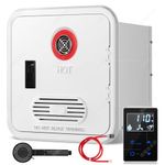 3.0 Gallon 24KW RV Tankless Water Heater, 55000 BTU Instant for RV, 12V Camper Water Heater Propane with Double Water Outlet & Remote Controller-Black-White