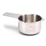 2lbDepot 3/4 Cup Measuring Cup Stainless Steel Metal, Accurate, Engraved Markings US & Metric (180 ml), Wet Liquids & Dry Food Ingredients for Kitchen Baking & Cooking, One Single Cup