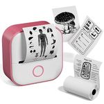 Memoqueen T02 Pocket Printer-Mini Sticker Printer Portable Bluetooth Inkless Instant Photo Printer, Compatble with Phones & Taplates, Great for DIY, Photos, Study Notes, Journal, Fun, Work, Pink