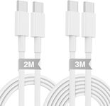 Long USB C to C Charger Cable 2m+3m, 60W Type C to C Fast Charging Lead Wire for Apple iPhone 16/16 Plus/16 Pro Max/15 Plus/15 Pro/15 Pro Max,MacBook Pro 2021/2020/2019,iPad Pro 12.9/11 inch 5/4th/Air